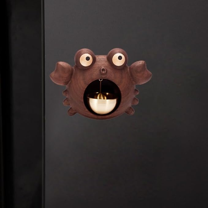 Shopkeepers Bell for Door Opening, Wood Doorbell Magnetic Wind Chime for Refrigerator Room Garden, Cute Decorative Doorbell for Home/Store/Restaurant Door, Creative Gift (Walnut)