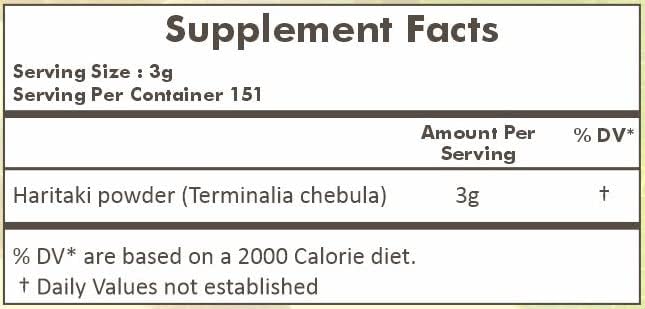 HERBAL HILLS Haritaki Powder Terminalia Chebula 1 Pound 16 Oz 1