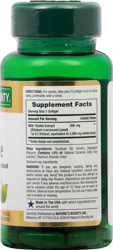 Nature's Bounty Milk Thistle, Herbal Health 1000 mg, 50 Ct