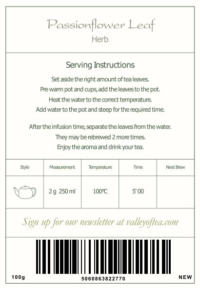 Passion Flower Tea Organic Calming