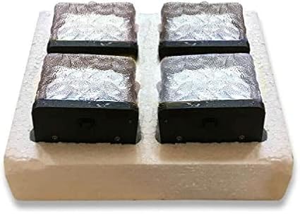 Solar Glass Brick Light - Crystal Brick Stone - Garden Solar Ice Cube Charming Glass Brick Lights Colour Change LED Garden Courtyard Pathway Patio Pool Outdoor Decoration Christmas(RGB 4PCS)