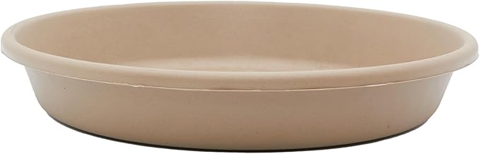 The HC Companies 6 Inch Round Plastic Classic Plant Saucer - Indoor Outdoor Plant Trays for Pots - 6.75"x6.75"x1.13" Sandstone