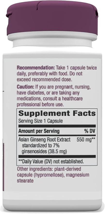 Nature's Way, Premium Herbal Asian Ginseng, 60 Capsules