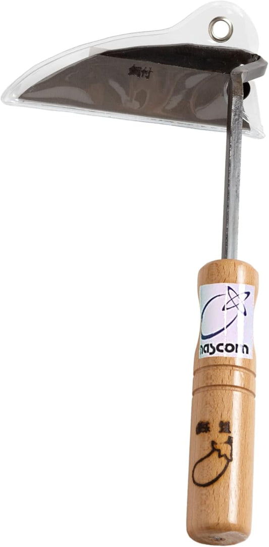 Japanese Sickle (Nejirigama) Durable Carbon Steel (SK85) Blade, Weeder Scraper Hoe, Hand Held Garden Tool, Blade Length 4.72inch