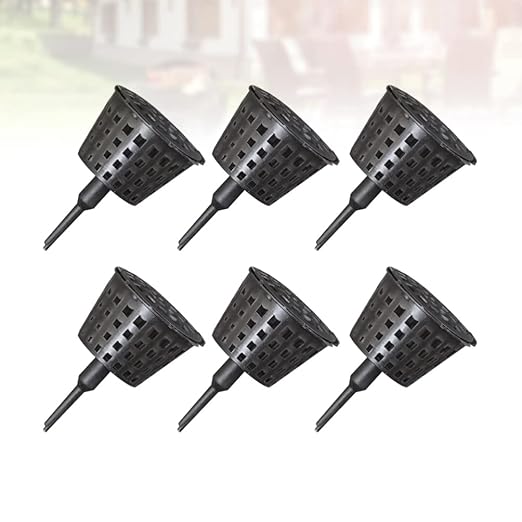 Happyyami 50Pcs Fertilizer Baskets Plastic Portable- Fertilizer Orchid Basket Fertilizer Mesh Basket with Lid Bonsai Fertilizer Box