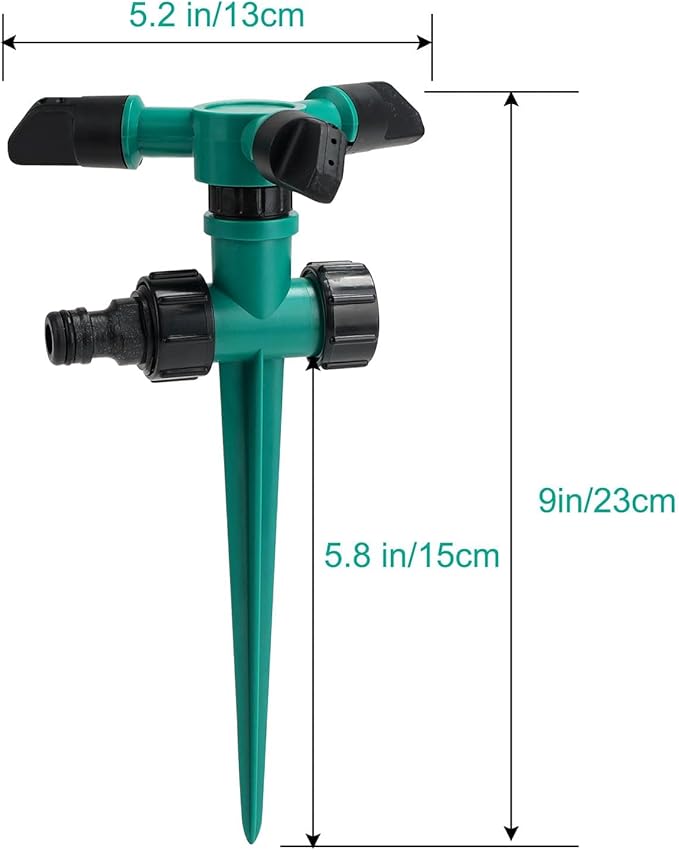2 Pack Sprinklers for Yard, 360Rotating Lawn Sprinkler, Sprinklers for Yard Large Area, Lawn Sprinklers, Powerful and Even Watering for Lawns, Gardens and Kids