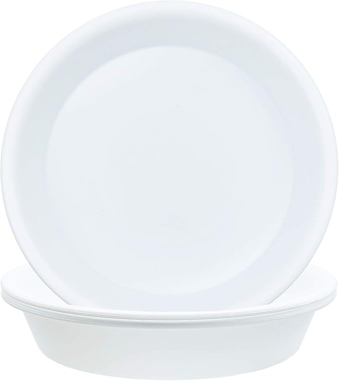 3 Pack Plant Saucer Heavy Duty Sturdy Drip Trays for Indoor and Outdoor (16 Inch, White)