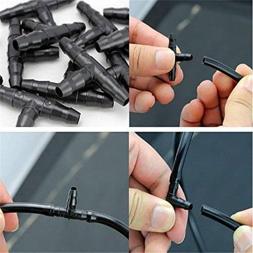 (100 PACK) - Barbed 1/4"-Inch Drip 4-Way Cross Fitting (fits 0.140/0.170 ID) 90-degree 2-Way Connector, Premium Quality Drip Irrigation Tubing Connector Fitting (Cross)