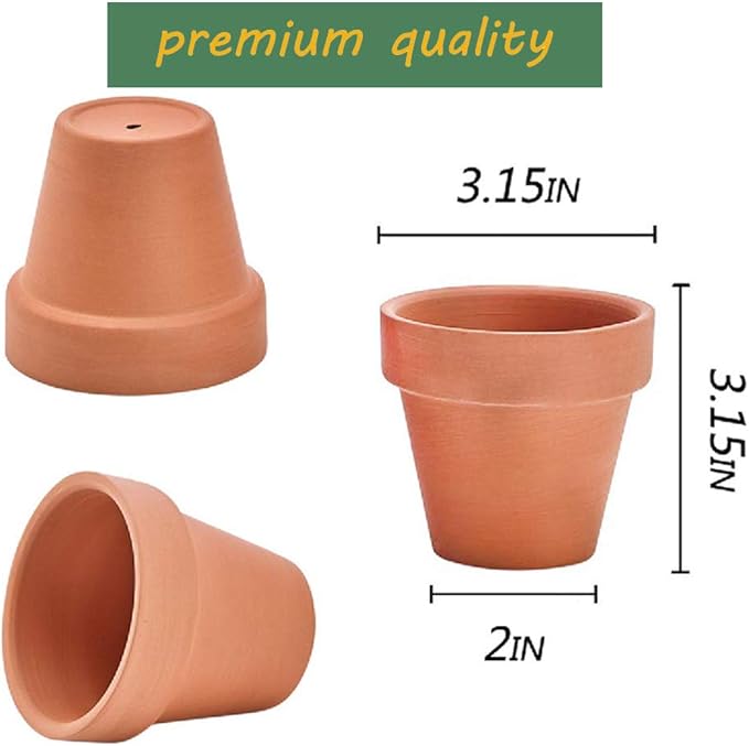 3 Inches Terracotta Clay Pots Pack of 18 pcs- Pottery Fleshy Flower Planter with Drainage Hole,for DIY Home and Office Desktop/Windowsill/Ornament Decoration Wedding