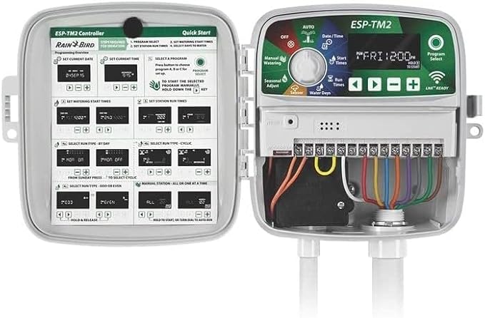 Rain-Bird ESP-TM2 Indoor Outdoor Irrigation WiFi Zone Controller Timer Box and Link Lnk WiFi Mobile Wireless Smartphone Upgrade Module Sprinkler System (8 Zone)
