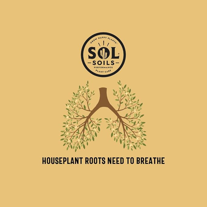 Sol Soils Chunky Houseplant Mix - Fast Draining Soil for Indoor Plants with Coco Coir Chips, Perlite, & Pumice, 1 Gallon