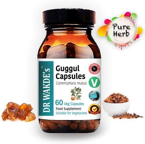 Guggul Capsules (Mukul Myrrh, Commiphora Mukul, 60 Veg