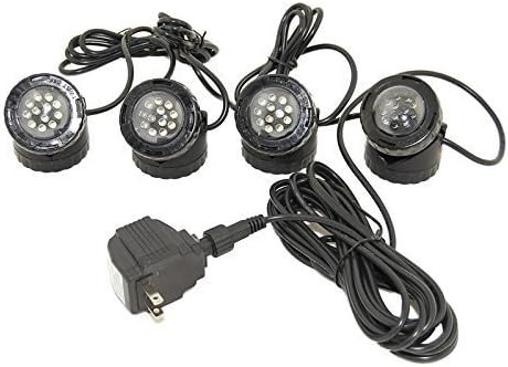 Jebao 4 LED Super Bright Outdoor Underwater Pond Fountain Spot Light Kits 4 Color Lens