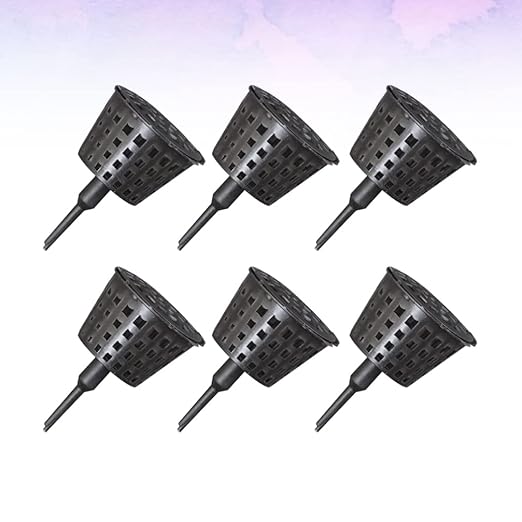 Happyyami 50Pcs Fertilizer Baskets Plastic Portable- Fertilizer Orchid Basket Fertilizer Mesh Basket with Lid Bonsai Fertilizer Box