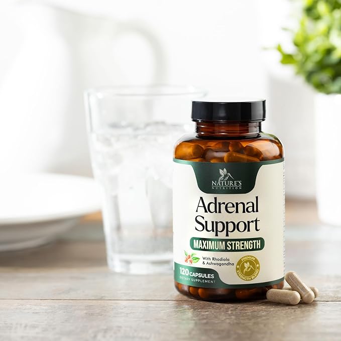 Adrenal Support Supplements - Ashwagandha & 10 Adaptogenic Herbs including Rhodiola Rosea, Holy Basil – Adrenal Supplement Support for Balanced Energy, Adrenal Fatigue, Calm, Relaxation – 120 Capsules
