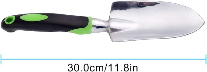 Garden Trowel - Stainless Steel - Ergonomic Grip Hand Tools Set with Soft Rubberized Non-Slip Handle for Transplanting, Weeding, Moving and Smoothing Digging & Planting