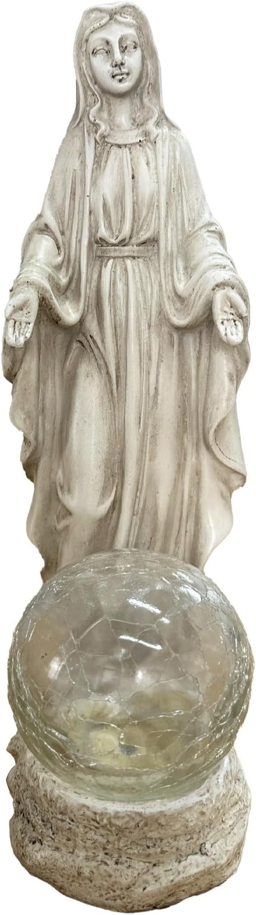 Solar Garden Decor Virgin Mary Figure with Lights,Blessed Mother Outdoor Statue for Home/Garden Decor, Gift for Women/Monther(11.22" H)