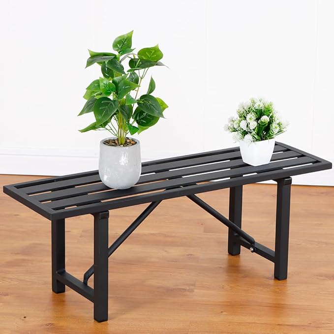 Plant Stand - Indoor/Outdoor Extra-Sturdy Aluminum Plant Stand with 300 LBS Capacity (L37.8 x W11.4 x H13.8 inch)