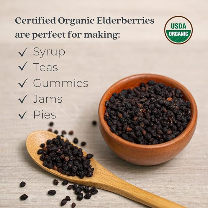 Starwest Botanicals Organic Dried Elder Berries, 2 Pound