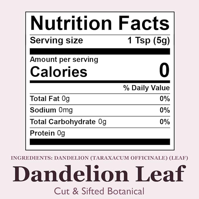 Organic Positively Botanicals Company, Dandelion Leaf, 16 Ounce