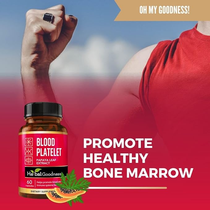 Herbal Goodness Papaya Leaf Blood Platelet Capsules 60/600mg 20x 20x Strength
