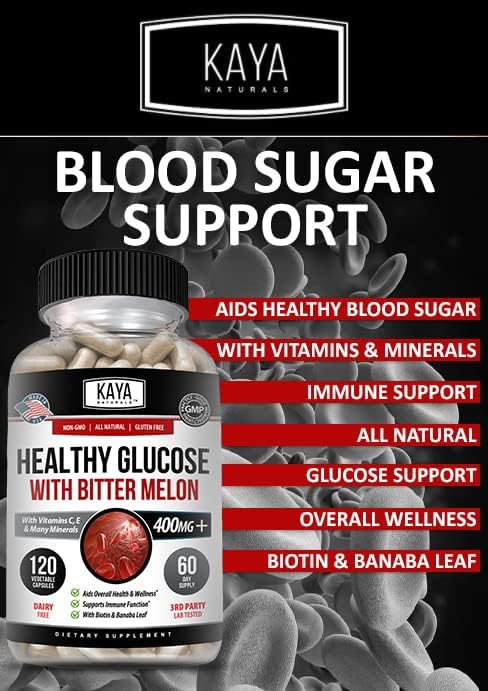 Kaya Naturals Healthy Gluco with Bittermelon Supplement 20 Herbs (120 Count)