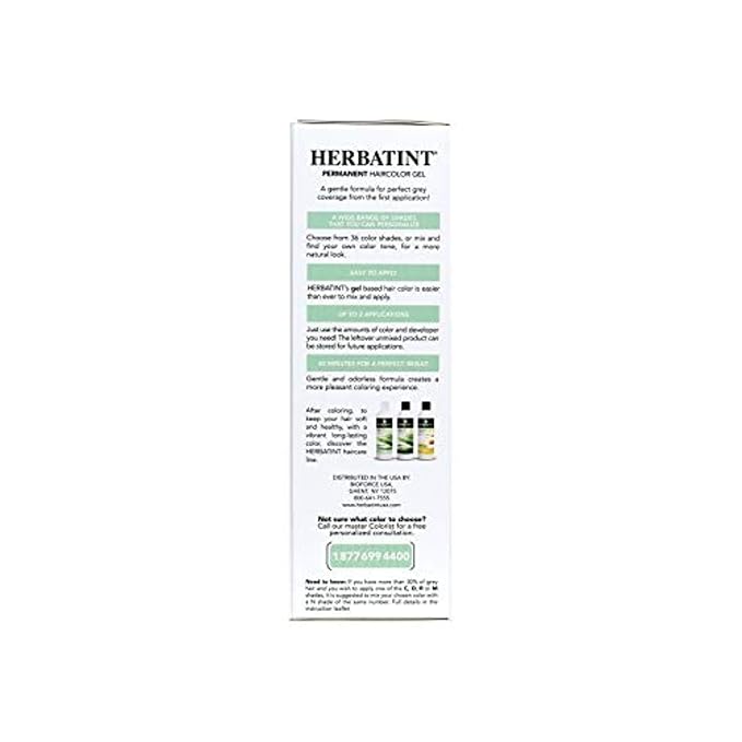Herbatint Permanent Haircolor Gel, FF5 Sand 100% Grey 4.56 oz
