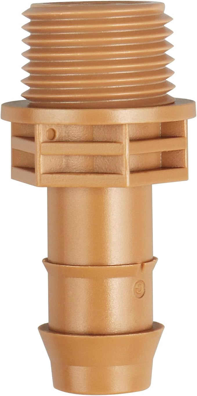 1/2 Inch Threaded Drip Irrigation Male Adapter:Drip Irrigation Universal PVC Adapter 1/2" Male Pipe Thread (MNPT) x 1/2" Barb Coupling Swing Pipe Irrigation Fittings (10 Pack)