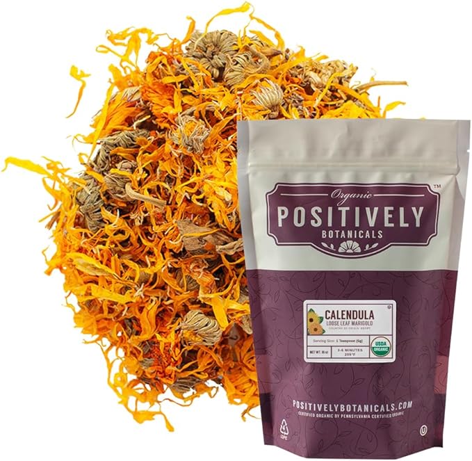 Organic Positively Botanicals Company, Calendula, Loose 16 Ounce