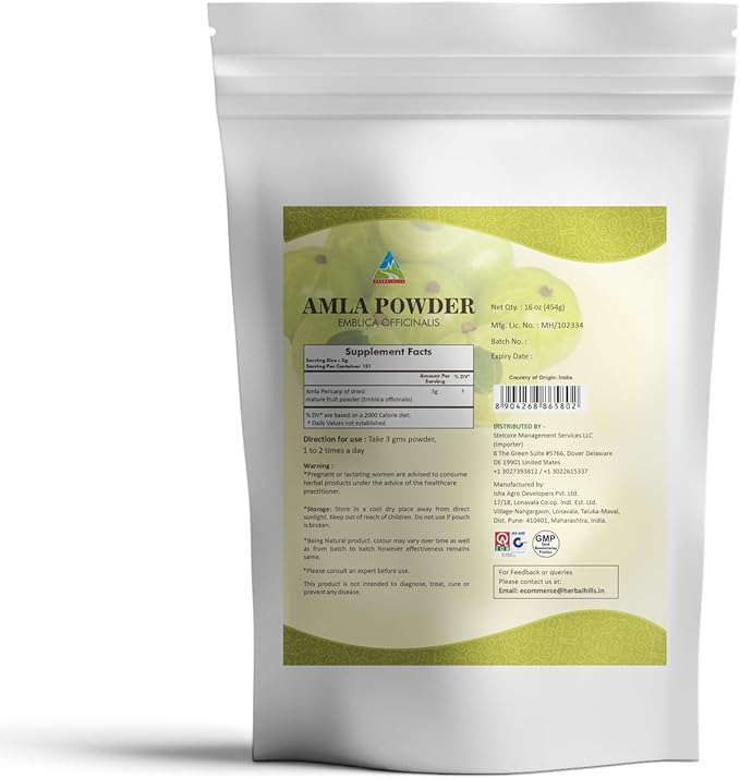 HERBAL HILLS Amla Powder 454 GMS (16 Ounce 1)