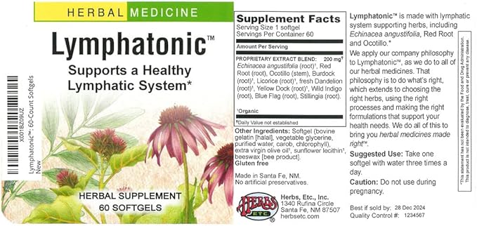 Herbs Etc. Lymphatonic™: 60-Count Softgels