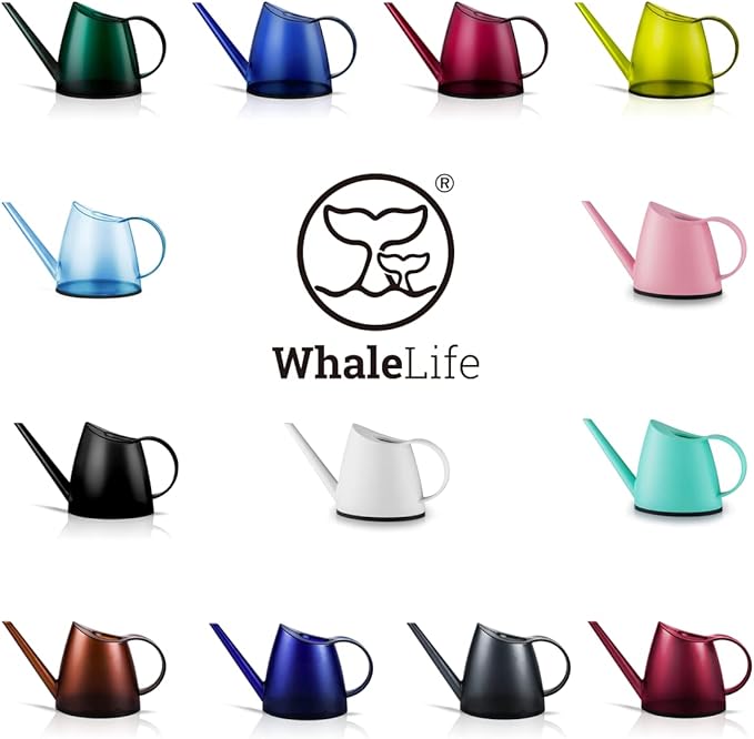 WhaleLife Indoor Watering Can for House Bonsai Plants (1.4L, Black)