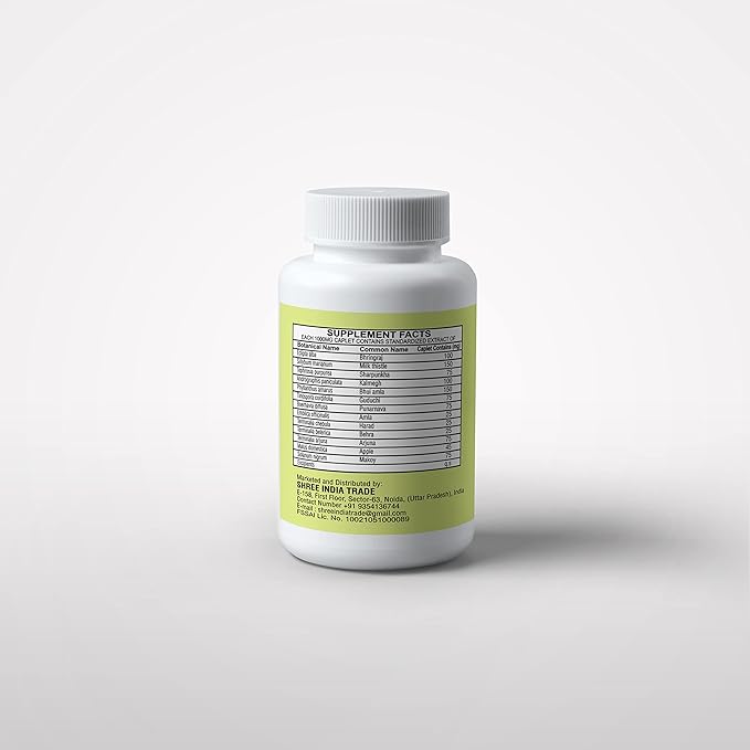 Liver Support Herbal Ayurvedic Supplement, Supports 13 Powerful 60 Caplets