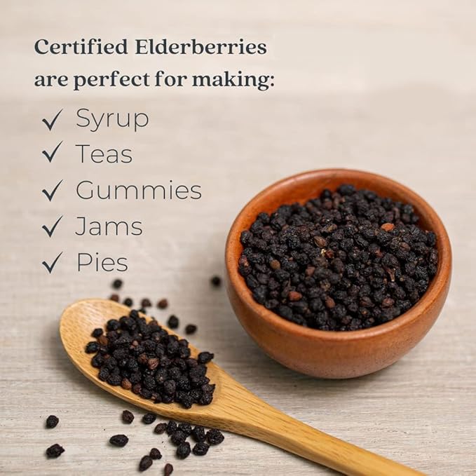 Starwest Botanicals Elder Berries Whole Wildcrafted, 1 Pound