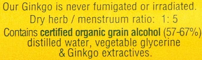 Herb Pharm Certified Organic Ginkgo Liquid 4 Ounce