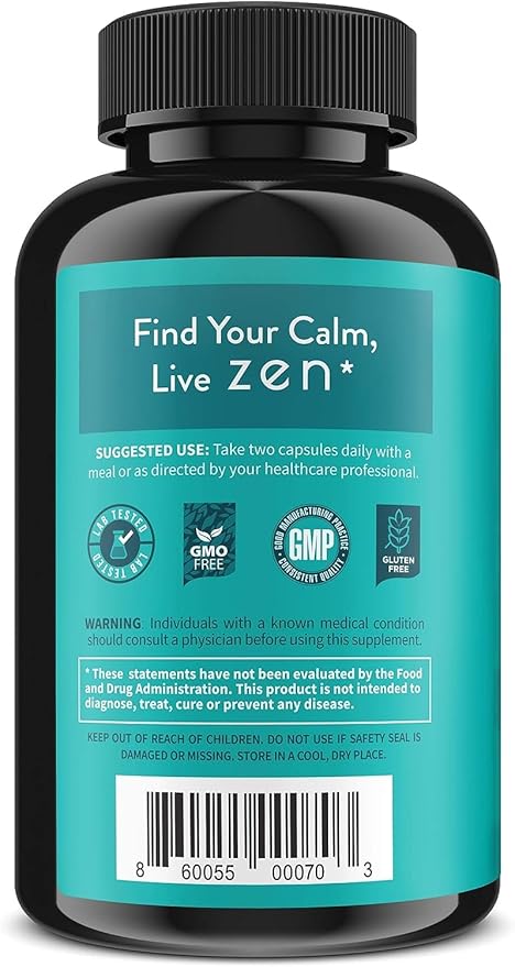 WellPath Zen Stress Relief Supplement + Mood Support (180 ct)- Calm, Stress & Energy Support | Ashwagandha Root, Rhodiola Rosea, L-Theanine, Lemon Balm | Herbal Capsules,