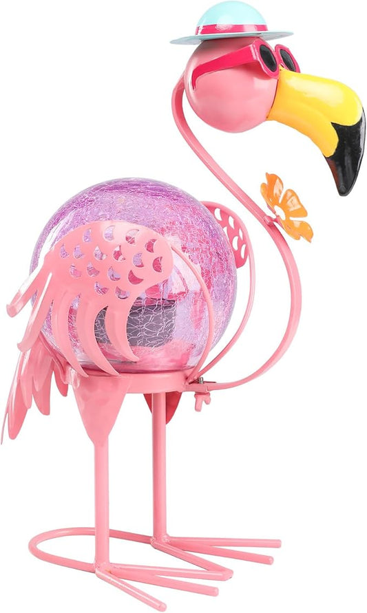 MUMTOP Flamingo Solar Lights Outdoor, Solar Lantern Outdoor Decorative Waterproof LED Solar Lights Flamingo Tabletop Decorations for Patio Garden Yard Outside Decor, Pink Flamingo