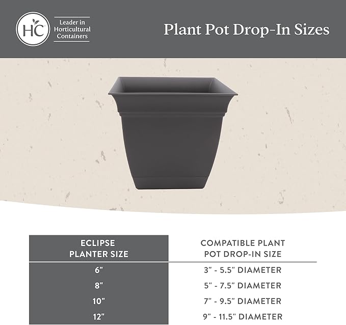 The HC Companies 8 Inch Eclipse Square Planter with Saucer – Indoor Outdoor Plant Pot for Flowers Vegetables Herbs, Teal (Pack of 4)