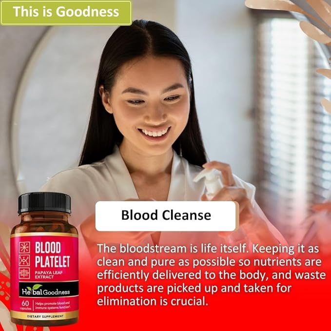 Herbal Goodness Papaya Leaf Blood Platelet Capsules 60/600mg 20x 20x Strength