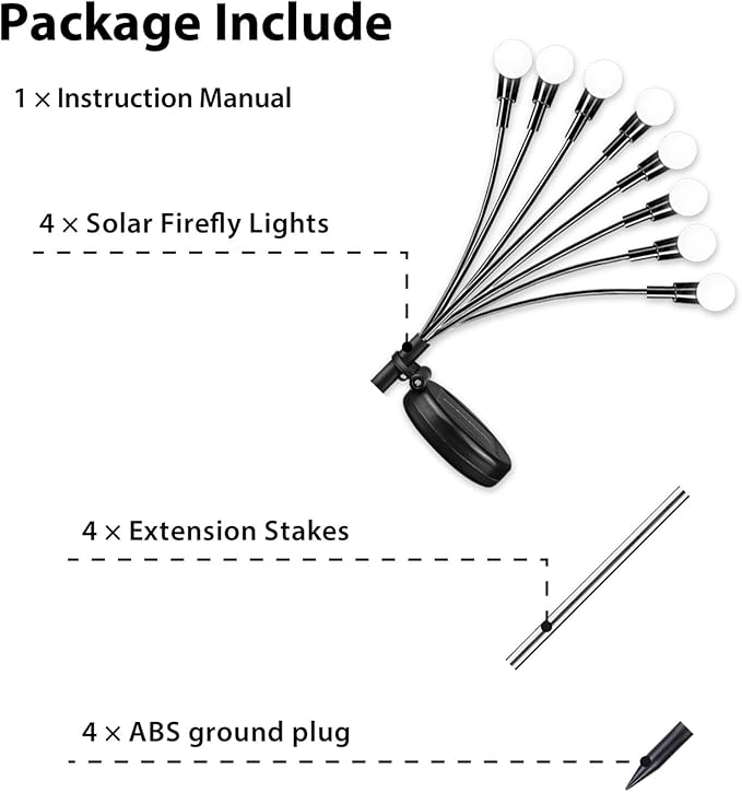 BOSSERN 2025 Solar Lights Outdoor Waterproof, 6 Pack Solar Garden Lights, Solar Firefly Lights Waterproof, Solar Twinkle Swaying Fairy Light for Yard Patio Pathway Garden Decoration (Cool White)