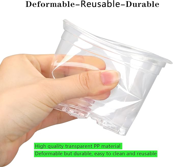 36 Pack 7 Inch Clear Nursery Pots, 1 Gallon Clear Plastic Nursery Pot for Plants, Durable Seed Starting Pot with Drainage Holes, Flexible Transparent Pot for Succulents