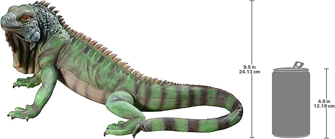 Design Toscano Iggy The Iguana Indoor/Outdoor Garden Statue, Large, 22 Inch Long, Cast Stone Resin, Full Color Finish