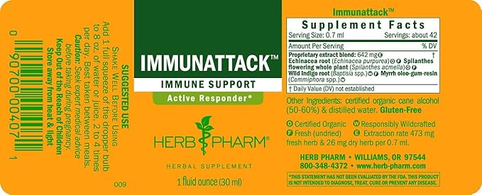 Herb Pharm Immunattack Liquid Herbal Formula 1 Ounce (FIMAT01)