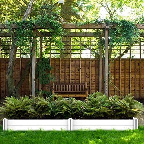 4'x4' White Vinyl Raised Garden Bed Kit, Outdoor Above Ground Garden Box for Growing Vegetables, Flowers, Herbs, DIY Gardening, Whelping Pen and More