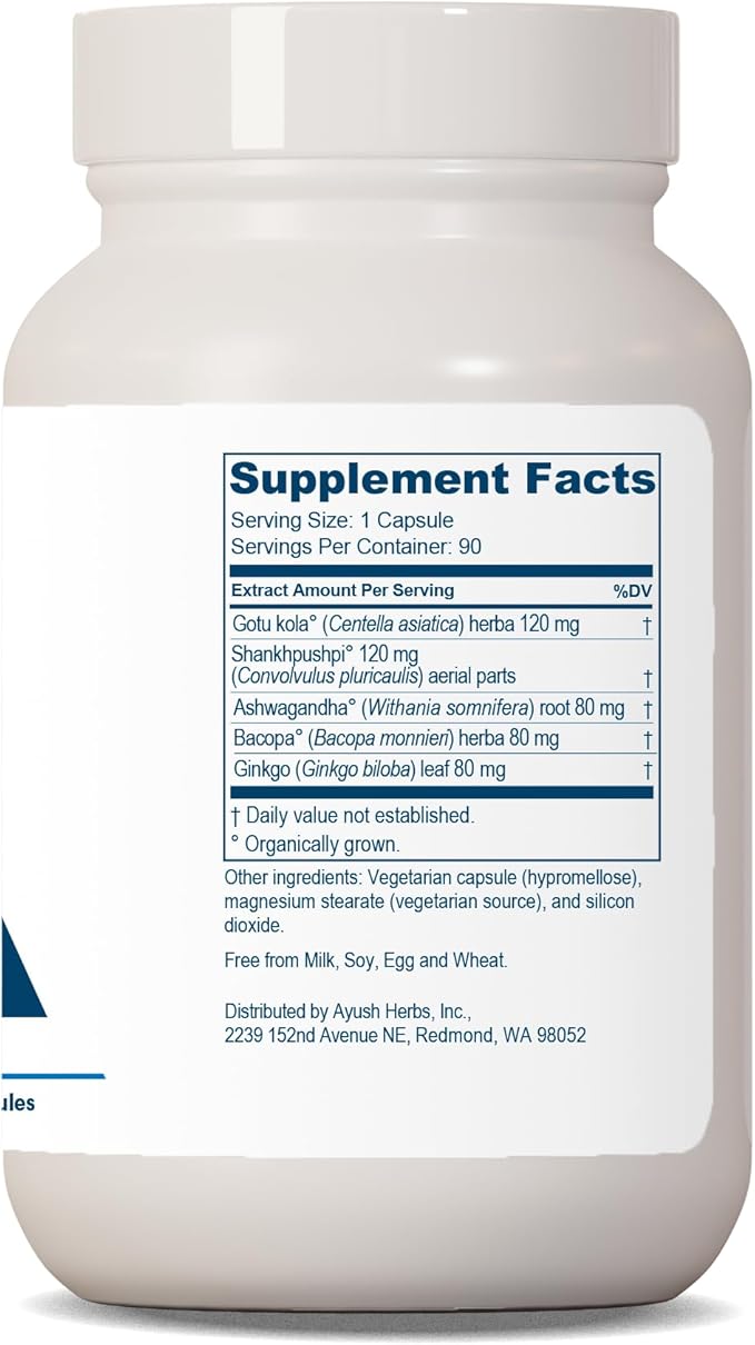 Ayush Herbs BacopaPlus, Ayurvedic Supplement 90 Vegetarian