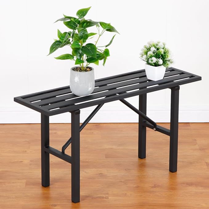 Plant Stand - Indoor/Outdoor Extra-Sturdy Aluminum Plant Stand with 300 LBS Capacity, L37.8 x W11.4 x H19.7 inch – Ideal for Patios, Gardens, Living Room Decoration