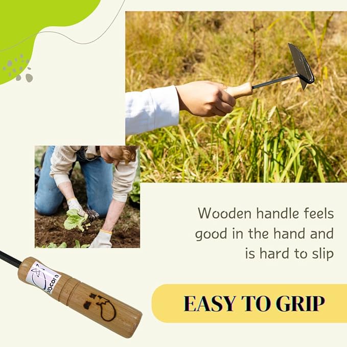 Japanese Sickle (Nejirigama) Durable Carbon Steel (SK85) Blade, Weeder Scraper Hoe, Hand Held Garden Tool, Blade Length 4.72inch