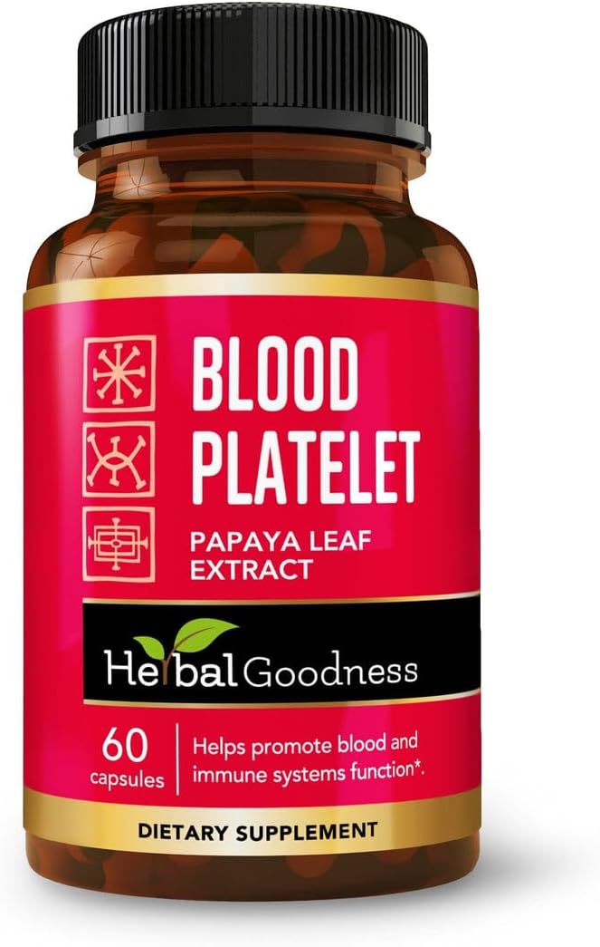 Herbal Goodness Papaya Leaf Blood Platelet Capsules 60/600mg 20x 20x Strength