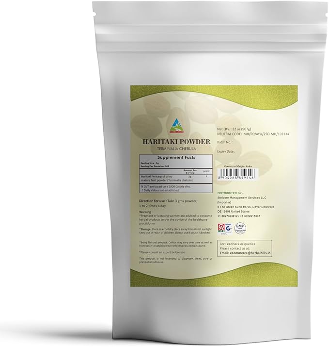 HERBAL HILLS Haritaki Powder Terminalia Chebula Inknut 2 Pound/32 Pound/32 Oz 1