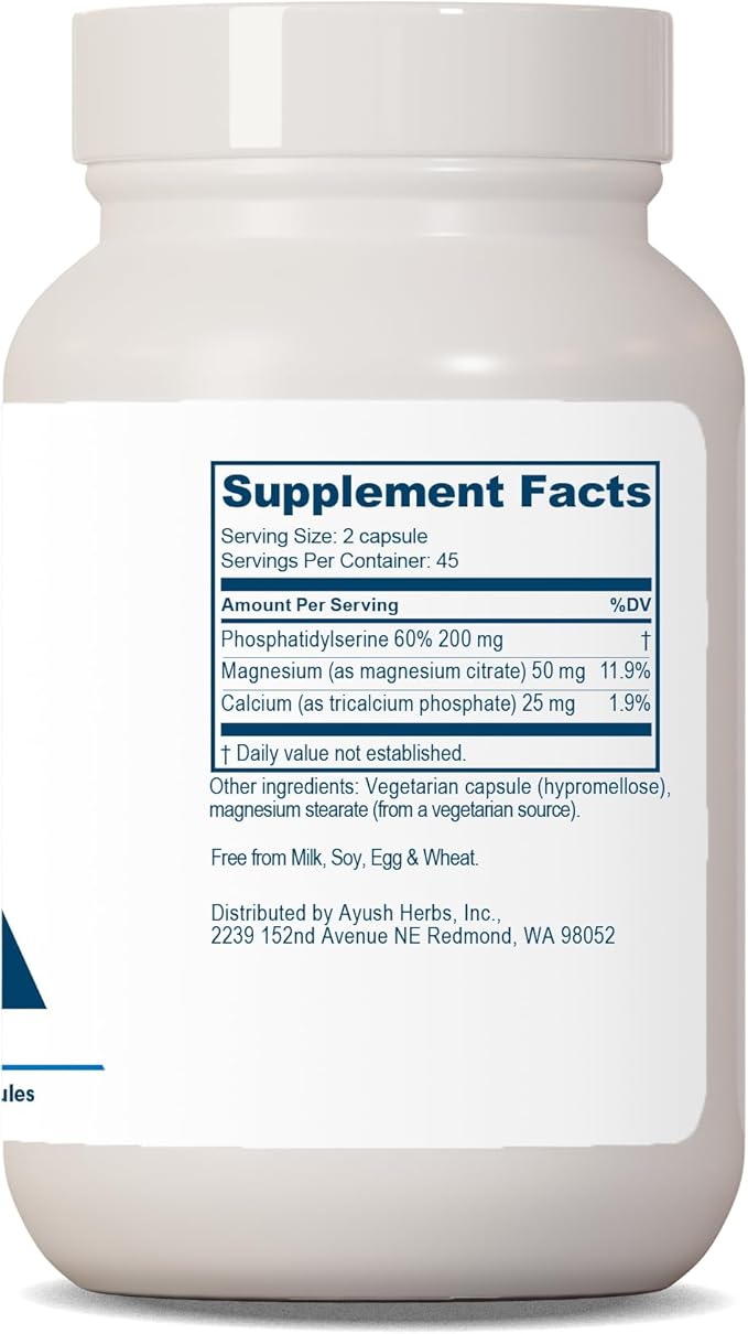 Ayush Herbs AyuPhos, Soy-Free Phosphatidylserine Brain 90 Vegetarian
